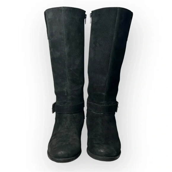 Clarks Plaza Steer Tall Boots in Black Suede Sz 6 - Picture 4 of 9